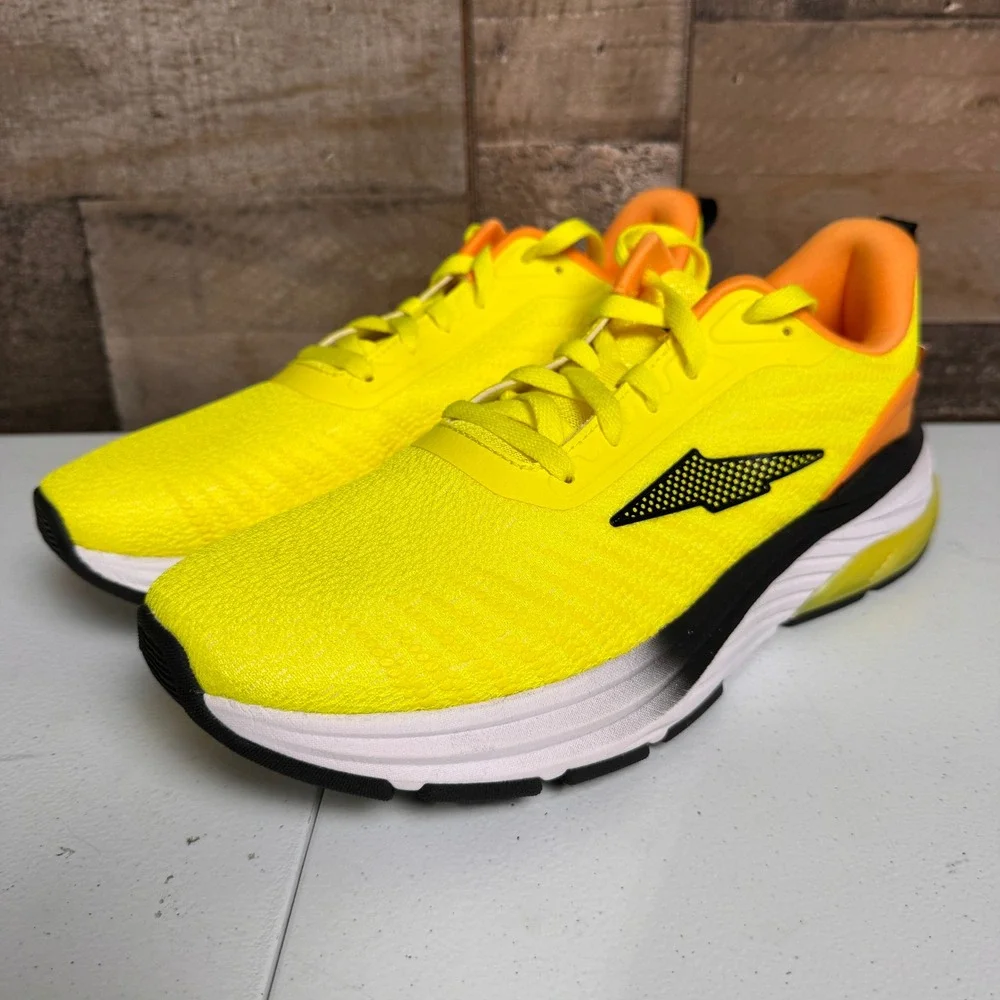 Avia Running Shoes Mens 9.5 Neon Yellow Orange Lightweight Mesh Sporty NEW